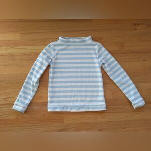 Dudley Stephens Light Blue and White Striped Boatneck Fleece XS